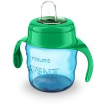 Cana Philips Avent SCF551/05 cu tetina de formare, 200ml, 6 luni +, Albastru/Verde